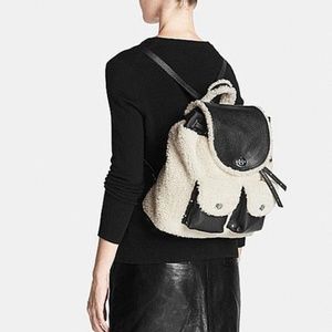COACH Metallic Turnlock Tie Rucksack In Shearling